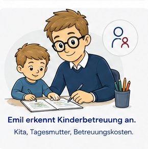 Emil erkennt Kinderbetreuung an – Kita, Tagesmutter, Betreuungskosten.